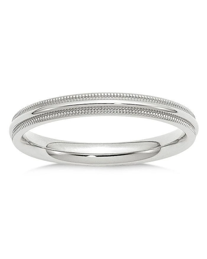 商品Bloomingdale's|Men's 3mm Milgrain Comfort Fit Band in 14K White Gold - Exclusive,价格¥1522,第1张图片