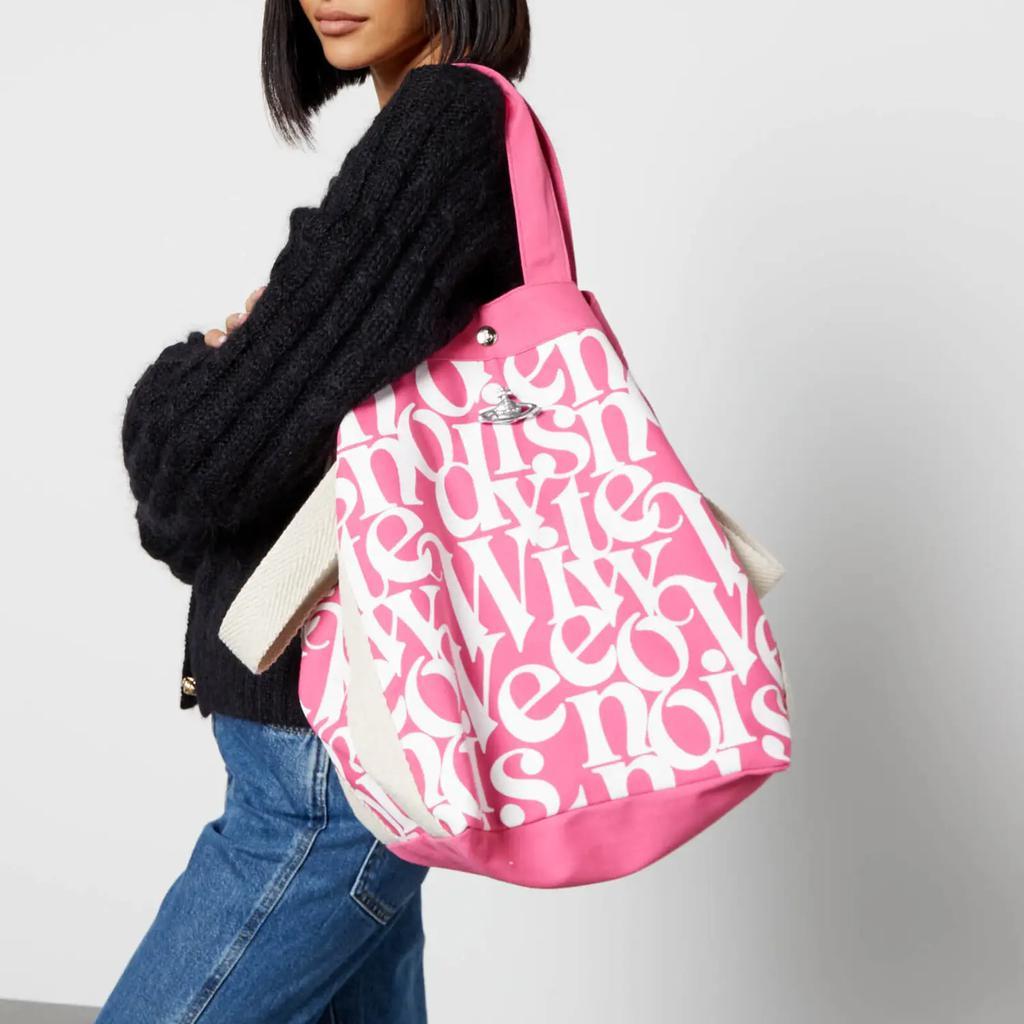 商品Vivienne Westwood|Vivienne Westwood Worker Runner Logo-Print Cotton-Canvas Tote Bag,价格¥2365,第4张图片详细描述