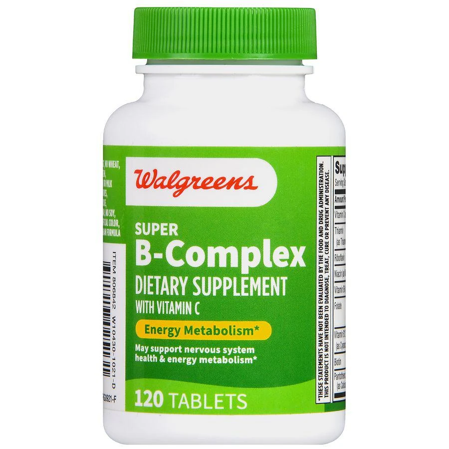 商品Walgreens|Super B-Complex with Vitamin C Tablets,价格¥82,第2张图片详细描述