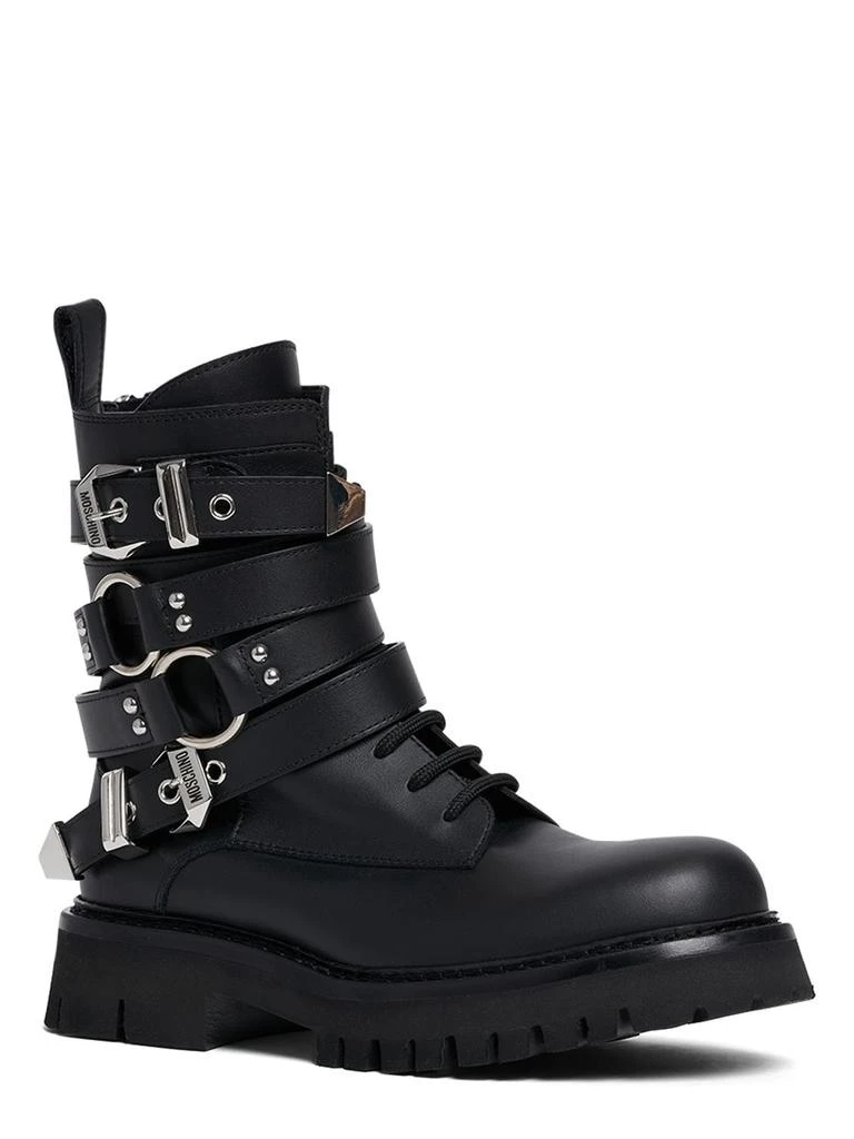商品Moschino|Buckle Leather Lace-up Boots,价格¥7245,第1张图片详细描述