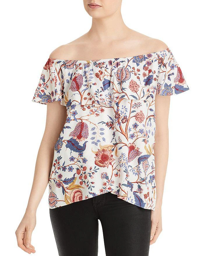 商品Tahari|Printed Off-the-Shoulder Top,价格¥153,第1张图片