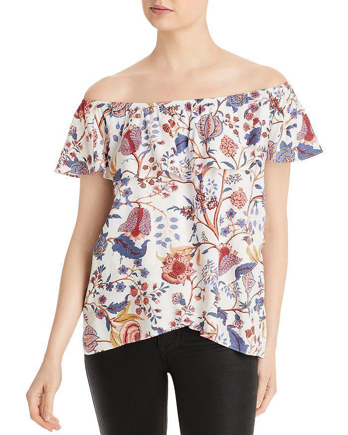 商品Tahari|Printed Off-the-Shoulder Top,价格¥171,第3张图片详细描述