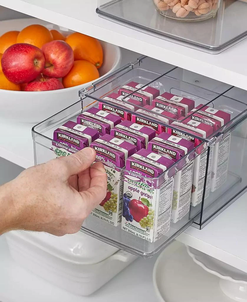 商品iDesign|Plastic Cabinet and Pantry Storage Bin with Integrated Handles-16 x 8 x 5, Clear Bin,价格¥374,第3张图片详细描述