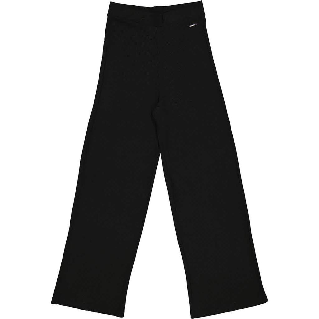 商品Fila|Fila Ladies Black Dasha Ribbed Wide Trousers, Size Medium,价格¥244,第1张图片