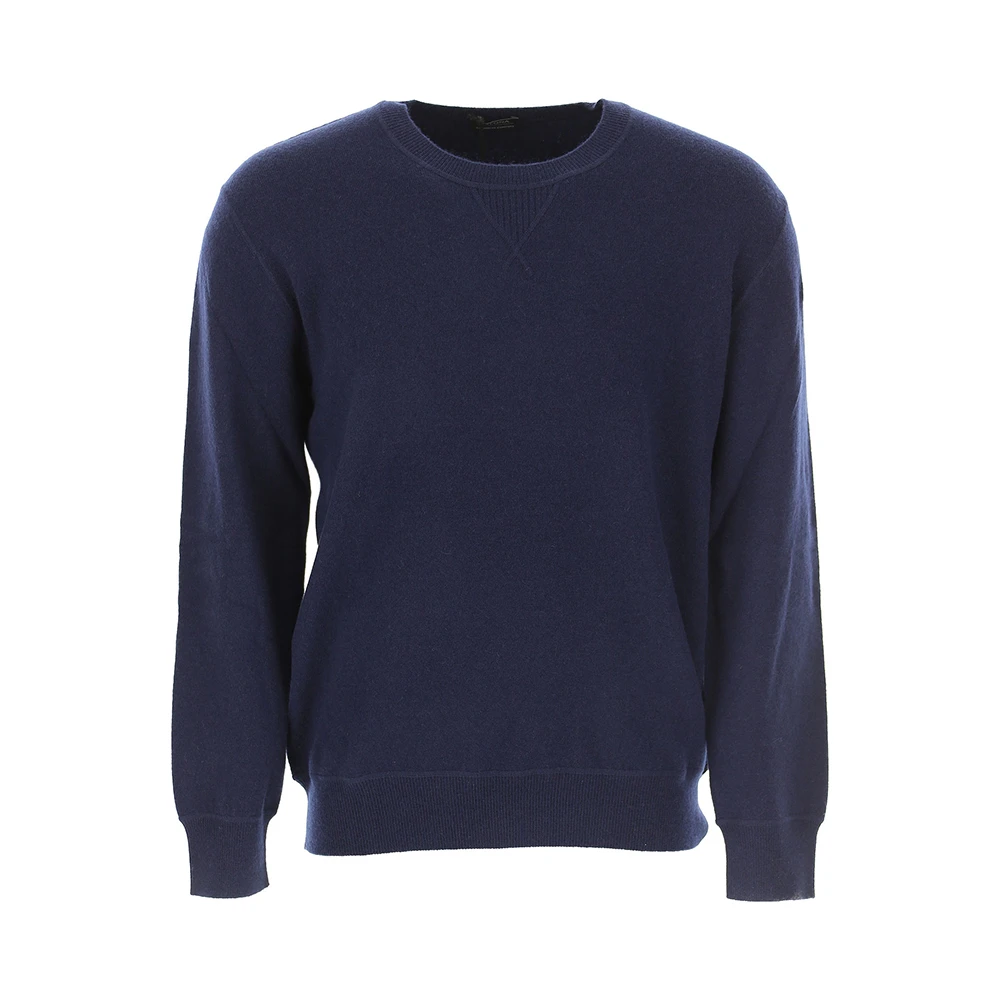 商品Zegna|ZEGNA 男士深蓝色羊绒混纺圆领毛衣 VTH10-ZZ110-B09,价格¥1945,第1张图片