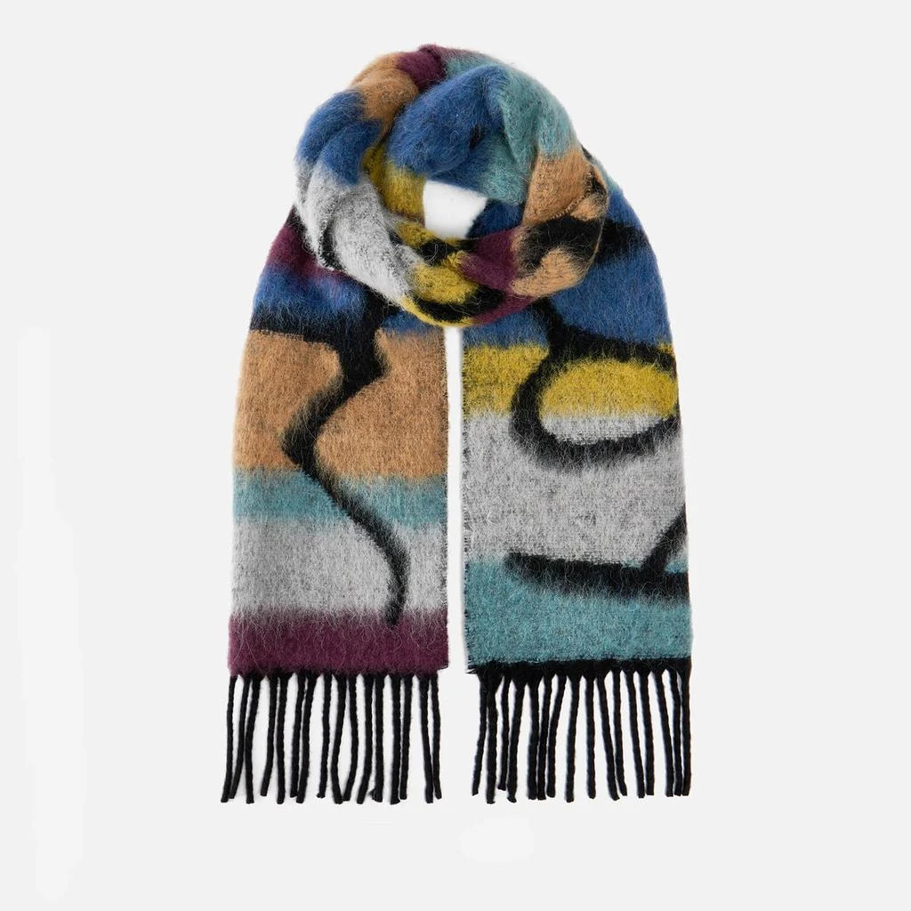 商品The Hut|PS Paul Smith Stripe Logo Wool-Blend Scarf,价格¥568,第1张图片