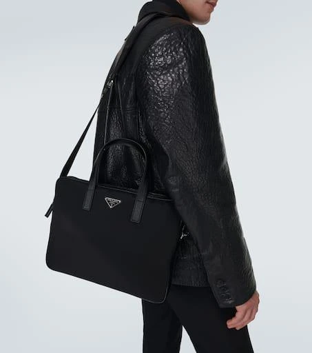 商品Prada|Re-Nylon皮革边饰公文包,价格¥22111,第3张图片详细描述