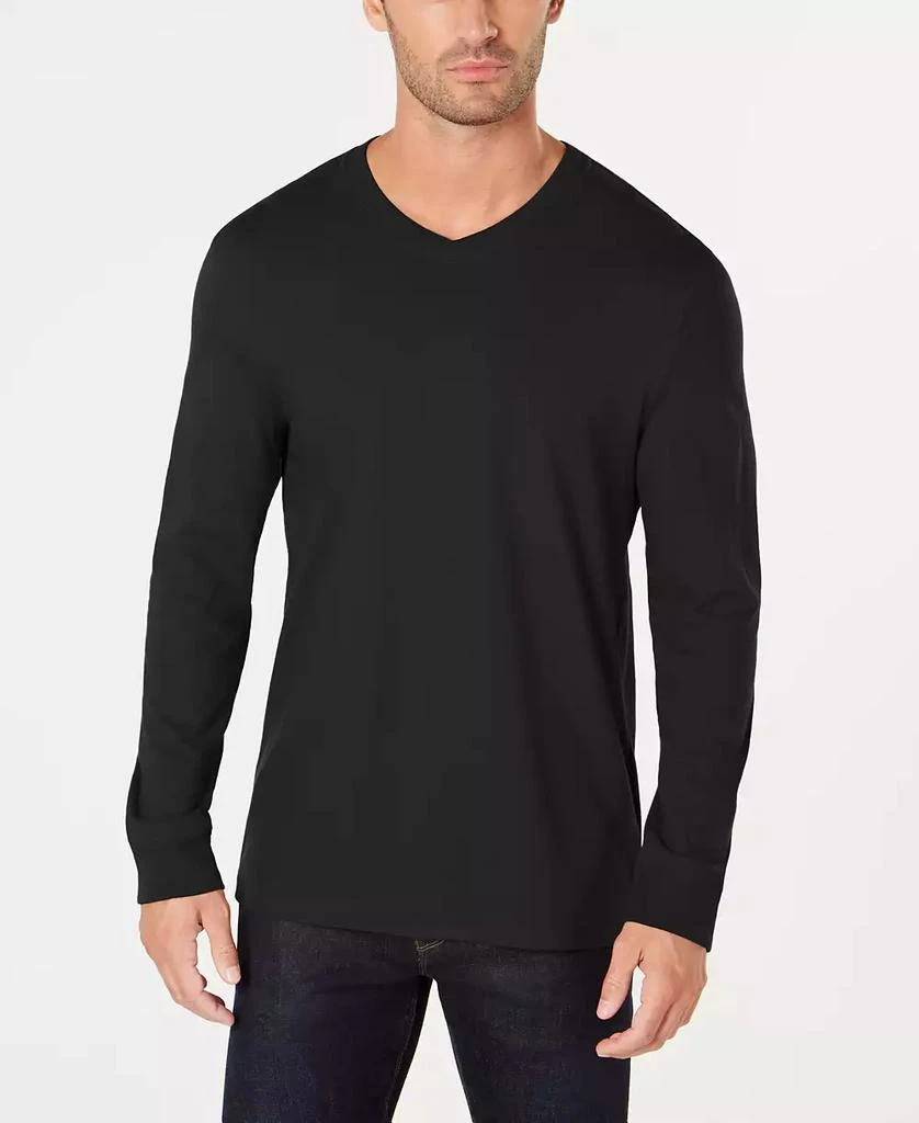 商品Club Room|Men's V-Neck Long Sleeve T-Shirt, Created for Macy's,价格¥132,第1张图片