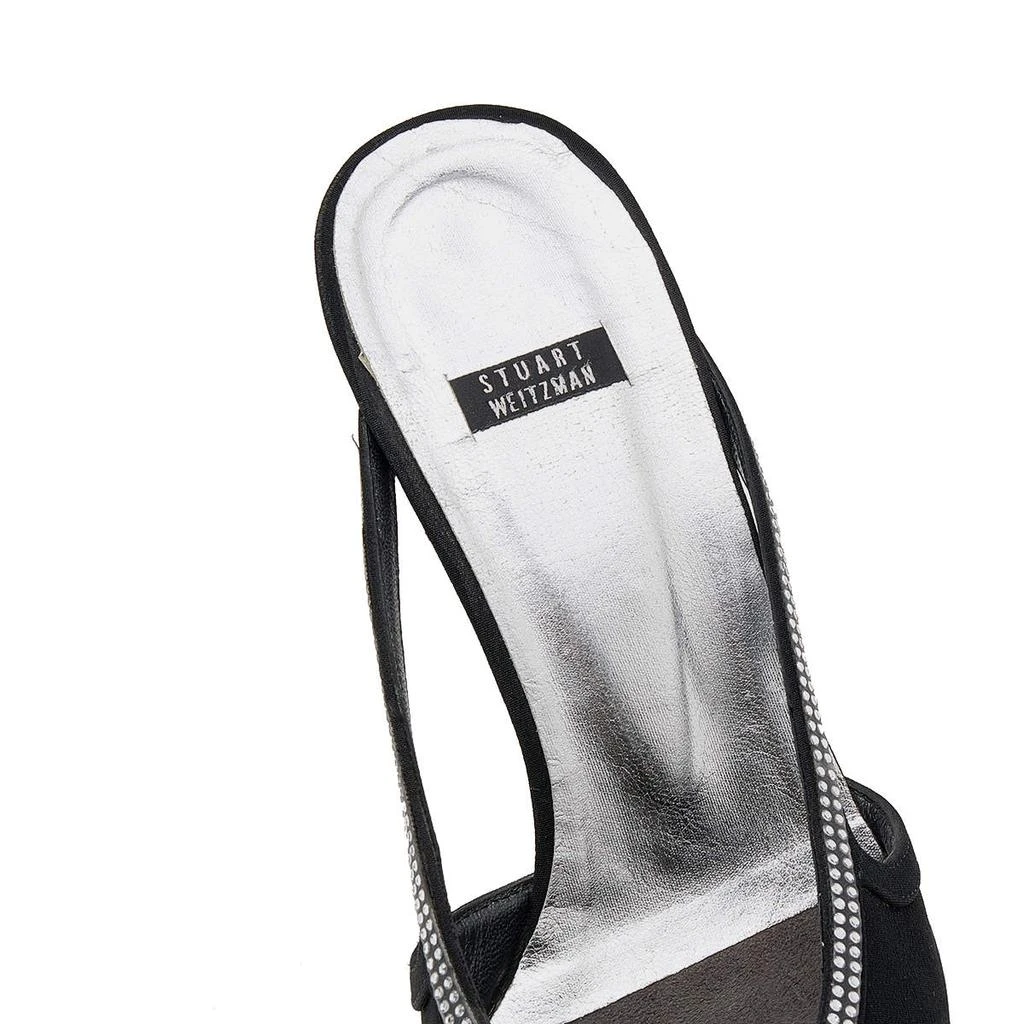 Stuart Weitzman Black Nylon Crystal Embellished Mules Size 40 商品