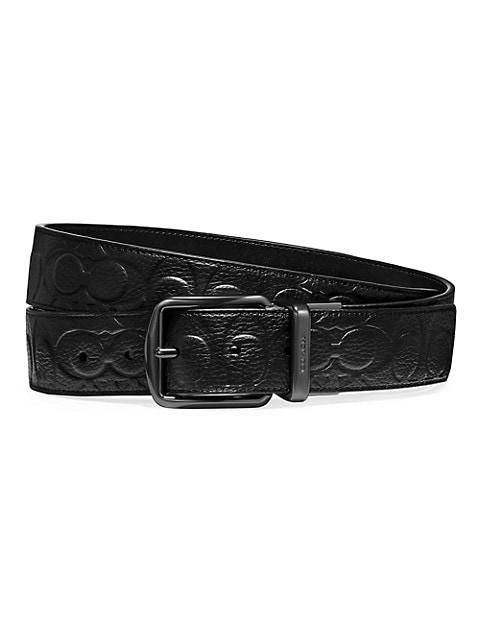 Monogram Print Leather Belt商品第1张图片规格展示