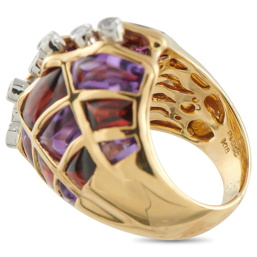 商品[二手商品] Luca Carati|18K Yellow Gold 0.25 ct Diamond Multi Gem Statement Ring LC04-100925,价格¥31216,第4张图片详细描述