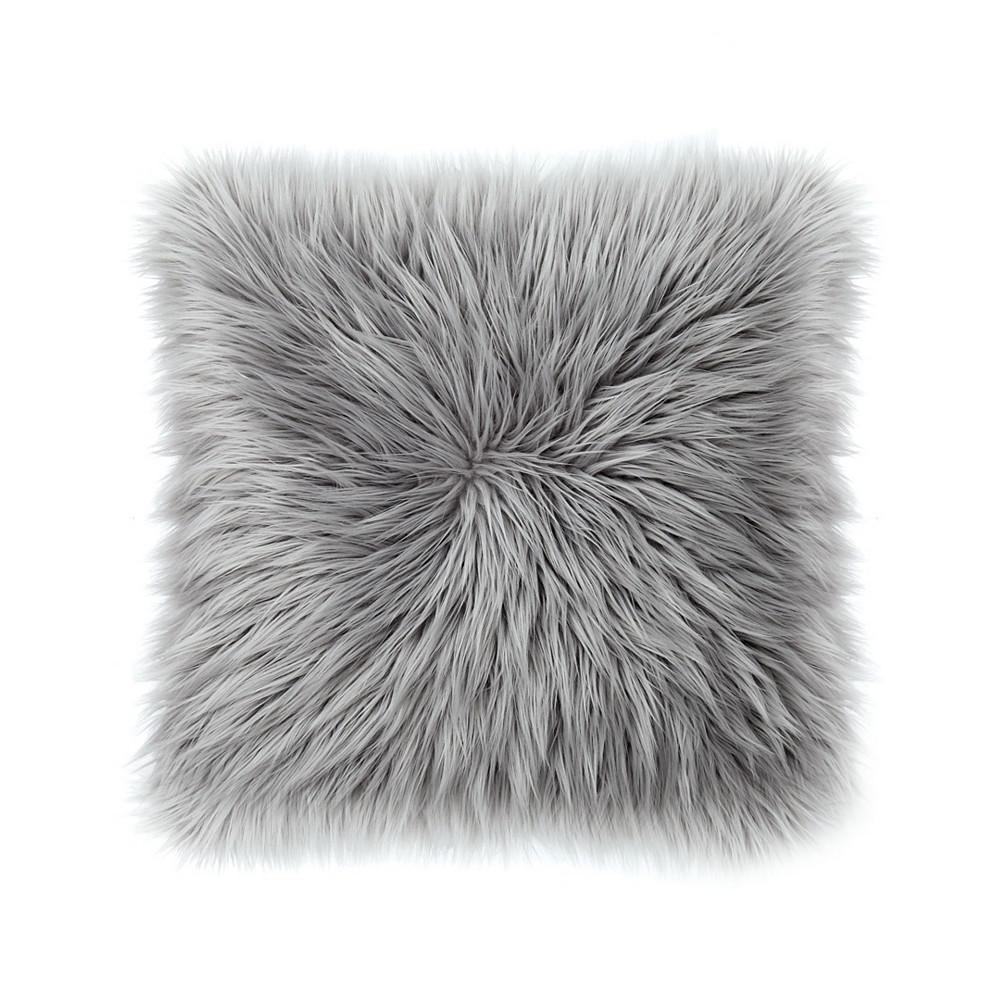 Sheepskin Faux-Fur Decorative Pillow, 22" x 22"商品第1张图片规格展示