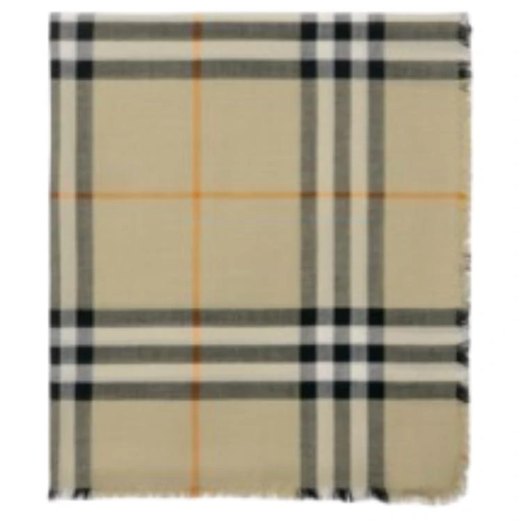 商品[国内直发] Burberry|博柏利 条纹设计 羊毛 围脖 女款 浅鼠尾草色,价格¥2764,第1张图片