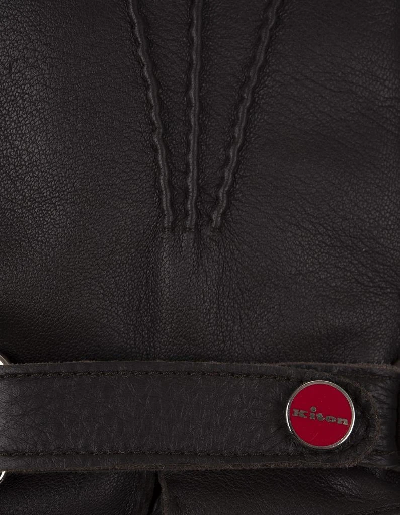 商品Kiton|Dark Brown Leather And Cashmere Gloves,价格¥3613,第3张图片详细描述