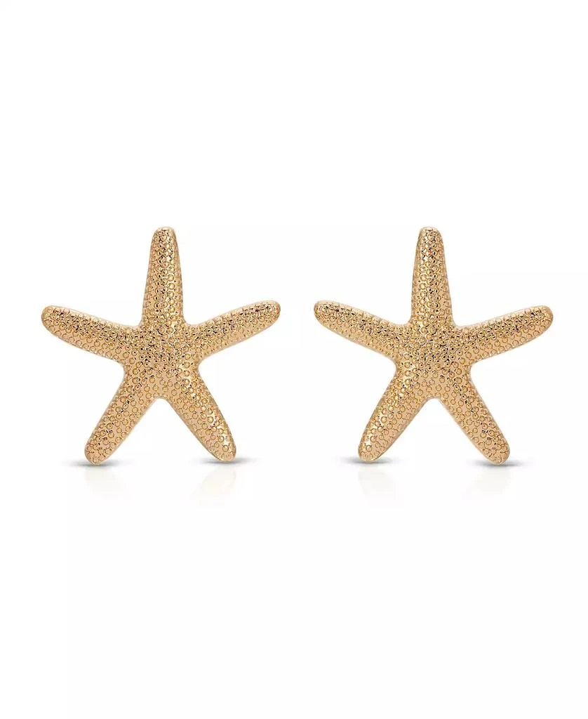 商品Ettika Jewelry|18k Gold Plated Zinc Starfish Large Statement Stud Earrings,价格¥540,第1张图片