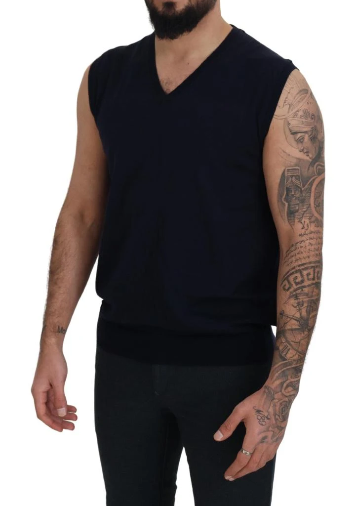 商品Paolo Pecora Milano|Paolo Pecora Milano Black Cotton V-neck Sleeveless Tank T-shirt,价格¥669,第2张图片详细描述