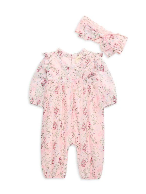 商品Mabel + Honey|Baby Girl's 2-Piece Floral Onesie & Bow Set,价格¥319,第1张图片