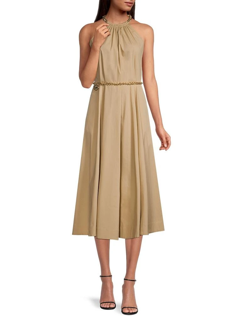 商品Michael Kors|Chain Cotton-Blend Halter Midi-Dress,价格¥667,第2张图片详细描述