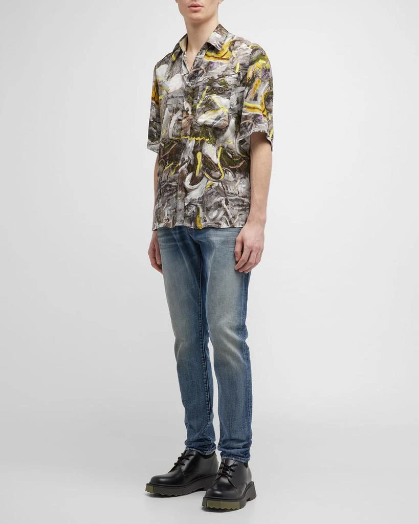 商品Diesel|Men's Abstract Paint-Print Sport Shirt,价格¥1709,第3张图片详细描述