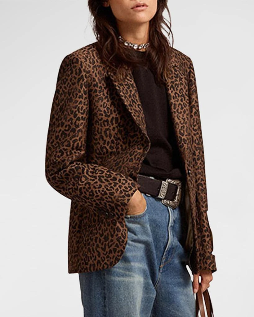 商品Golden Goose|Leopard Jacquard Wool Blazer,价格¥6488,第1张图片