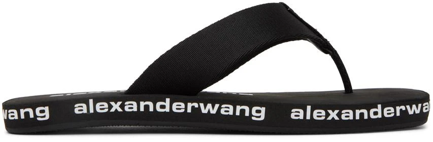 商品Alexander Wang|Black AW Flip Flop Sandals,价格¥982,第1张图片