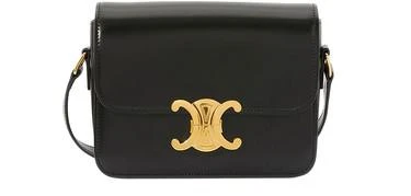 商品Celine|Triomphe 缎面小牛皮中小号皮包,价格¥31345,第1张图片