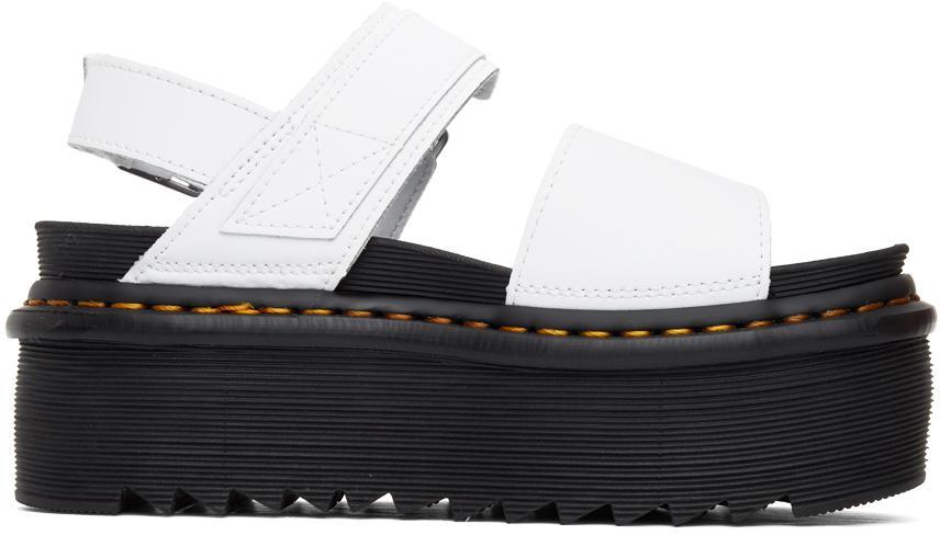 商品Dr. Martens|White Voss Quad Strap Platform Sandals,价格¥832,第1张图片