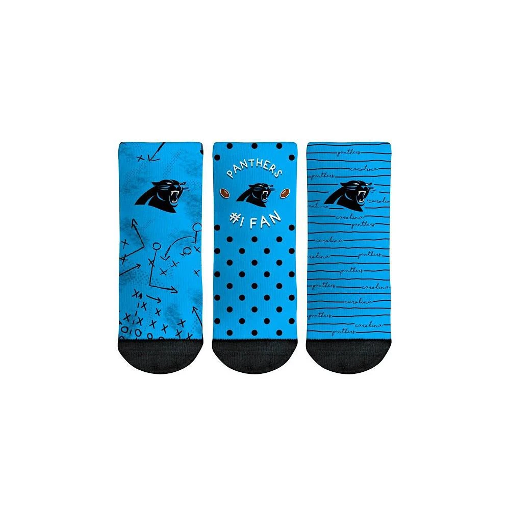 商品Rock 'Em|Toddler Boys and Girls Socks Carolina Panthers #1 Fan 3-Pack Crew Socks Set,价格¥150,第1张图片