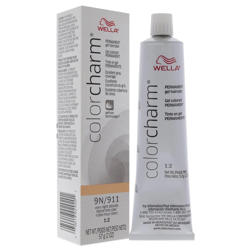 商品Wella|Color Charm Permanent Hair Color Gel - 911 9N Very Light Blonde by  for Unisex -2 oz Hair Color,价格¥131,第2张图片详细描述