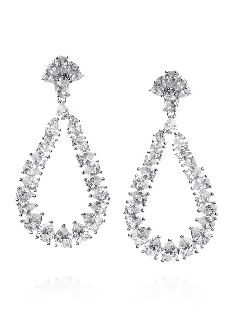 商品APPLES & FIGS|Sterling silver and cubic zirconia pear cut paris chandelier earrings,价格¥2632,第1张图片