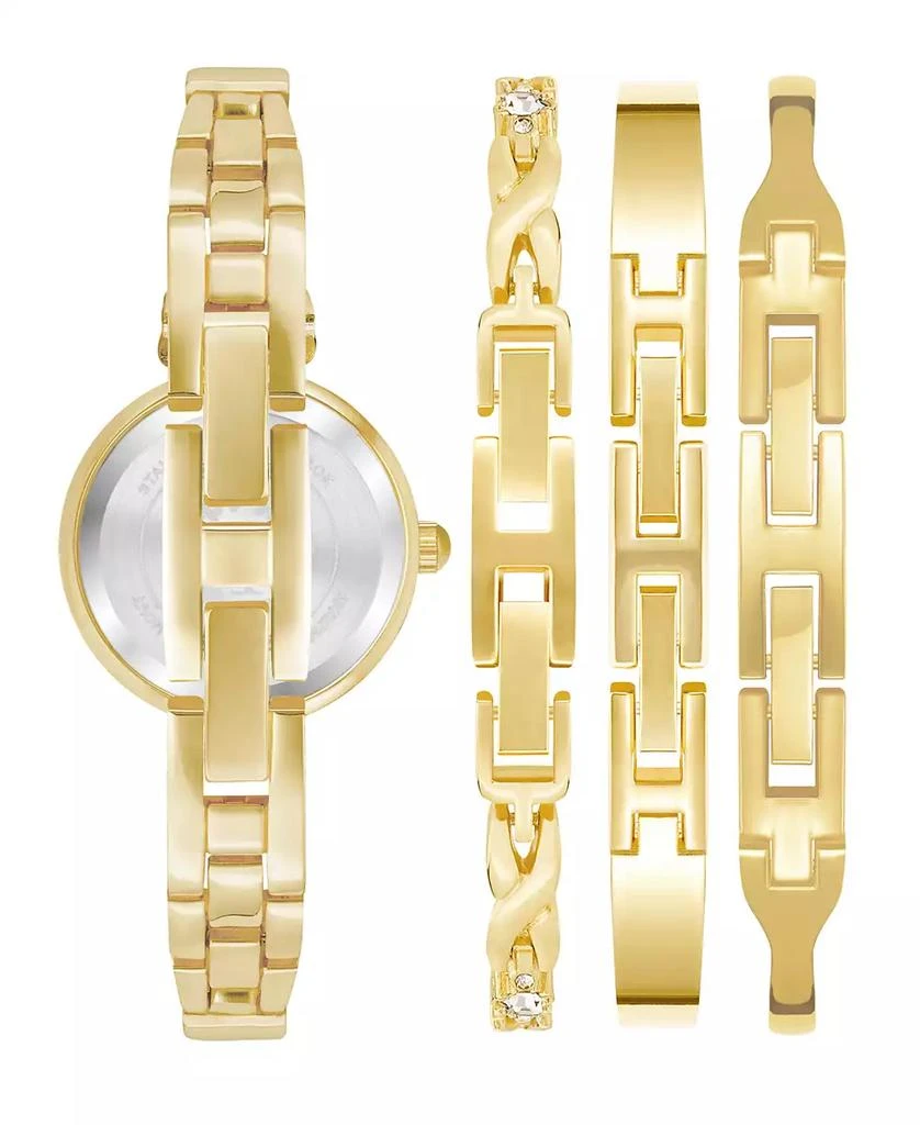 商品Anne Klein|Women's Gold-Tone Alloy Bangle with Crystal Accents Fashion Watch 37mm Set 4 Pieces,价格¥1326,第3张图片详细描述