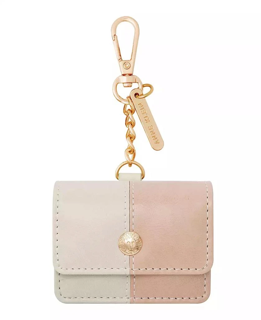 商品Anne Klein|Women's Blush Pink and Beige Faux Leather Case with Spring Clip designed for AirPods Pro®,价格¥157,第1张图片