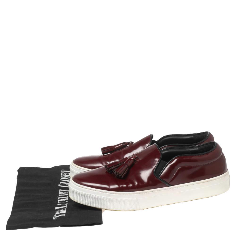 Celine Burgundy Leather Tassel Slip On Sneakers Size 37.5商品第8张图片规格展示