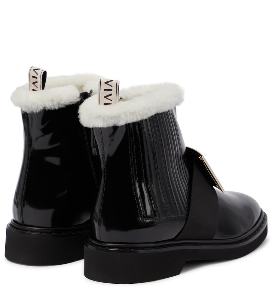 商品Roger Vivier|Viv' Rangers shearling-lined leather ankle boots,价格¥10126,第5张图片详细描述