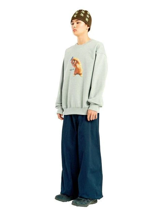 商品Exercise|Dumbbell Cat Sweatshirt (Gray),价格¥645,第1张图片