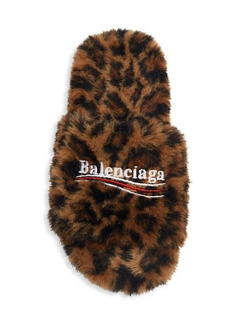 商品Balenciaga|Furry Logo Slides,价格¥2656,第5张图片详细描述