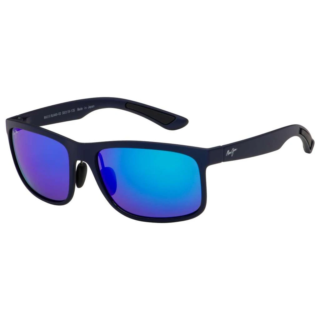 商品Maui Jim|Maui Jim Huelo Men's Blue Rectangular Polarized Sunglasses,价格¥1044,第1张图片