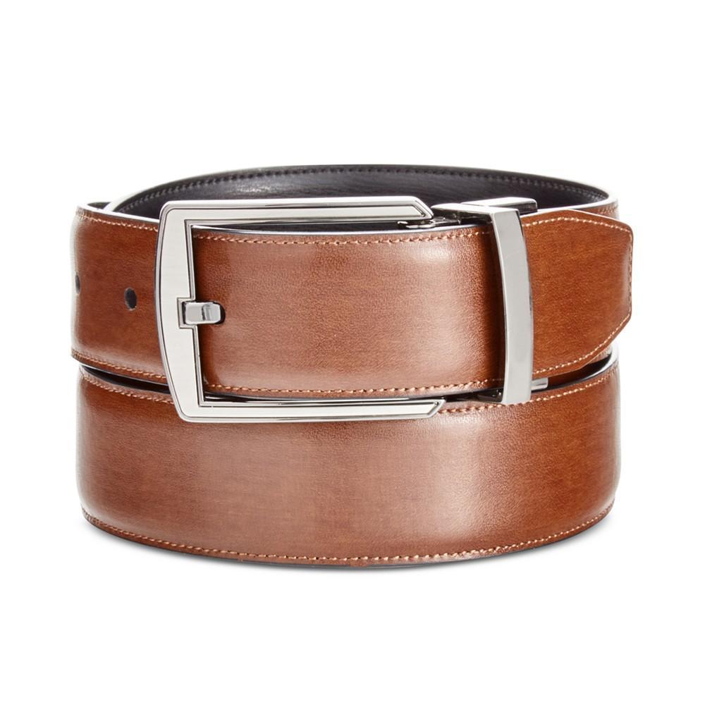 商品Perry Ellis|Men's Leather Reversible Feather Stitch-Edge Belt,价格¥182,第7张图片详细描述