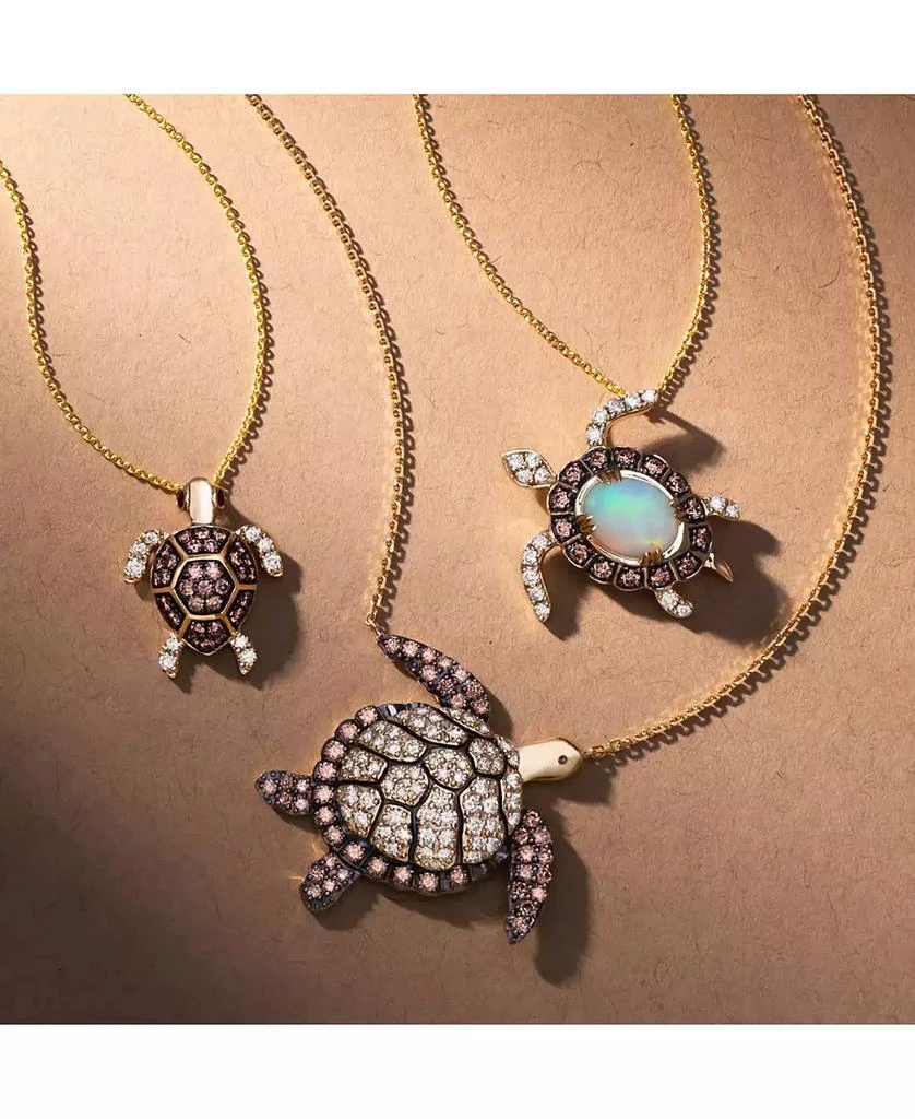 商品Le Vian|Chocolatier® Neopolitan Opal (1 ct. t.w.) & Diamond (1/2 ct. t.w.) Sea Turtle Adjustable 20" Pendant Necklace in 14k Gold,价格¥42505,第4张图片详细描述