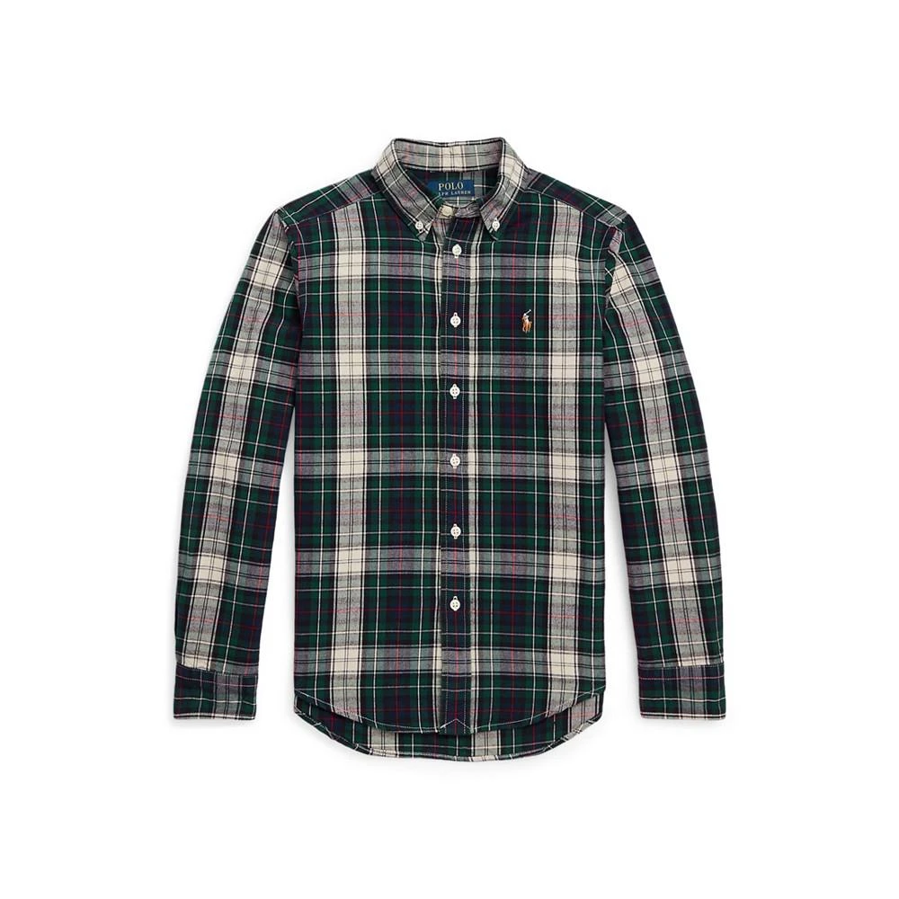 商品Ralph Lauren|Big Boys Logo Plaid Oxford Shirt,价格¥309,第1张图片