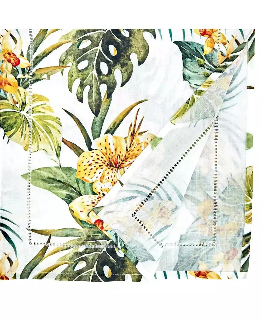 商品Saro Lifestyle|Hemstitch Table Runner with Tropical Flower Design, 72" x 16",价格¥150,第2张图片详细描述