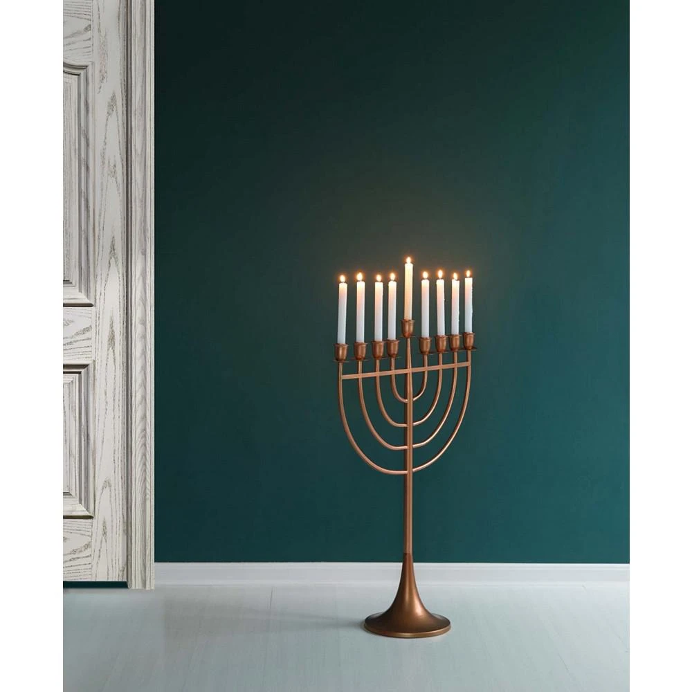 Modern Judaic Hanukkah Menorah 9 Branched Candelabra, Medium 商品