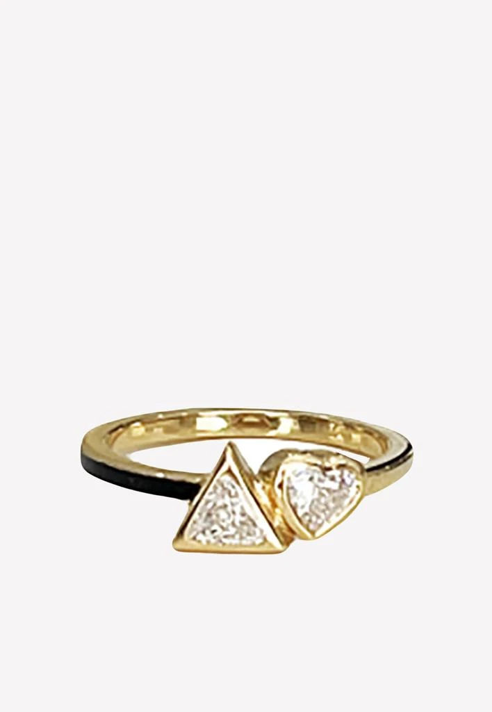 商品Alev Jewelry|Trillion and Heart Diamond Paved Ring,价格¥5971,第1张图片