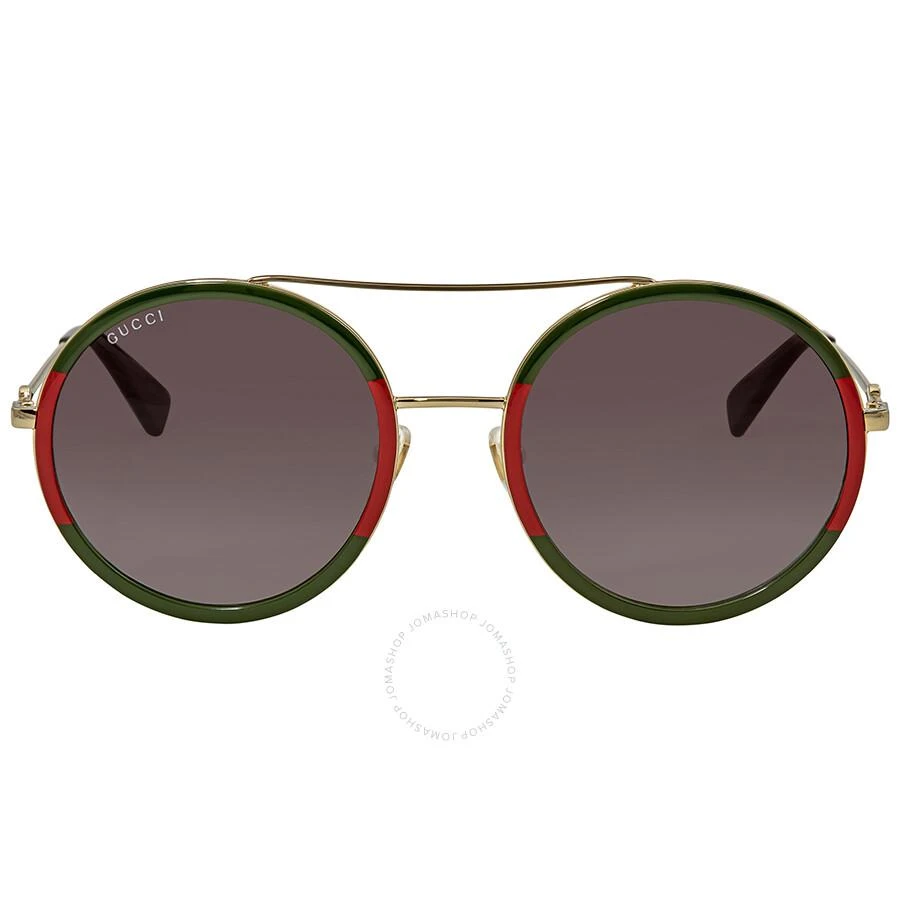 商品Gucci|Green Gradient Round Ladies Sunglasses GG0061S 003 56,价格¥1503,第2张图片详细描述