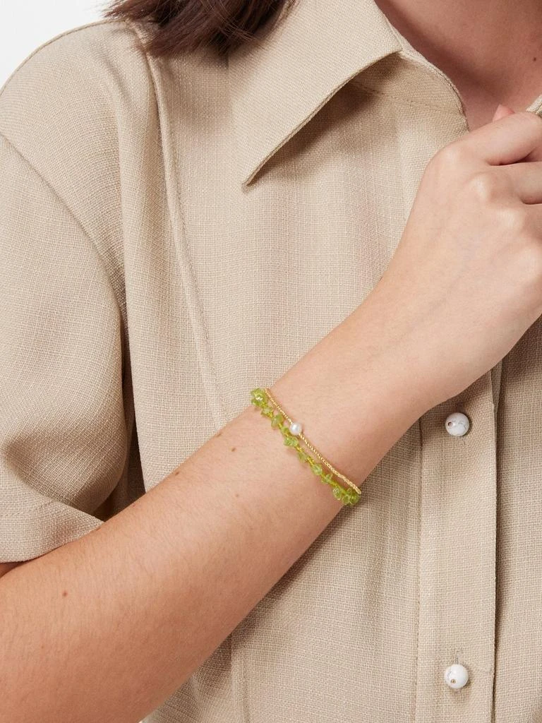 商品Anni Lu|Jade 18kt gold-plated bracelet set,价格¥480,第2张图片详细描述