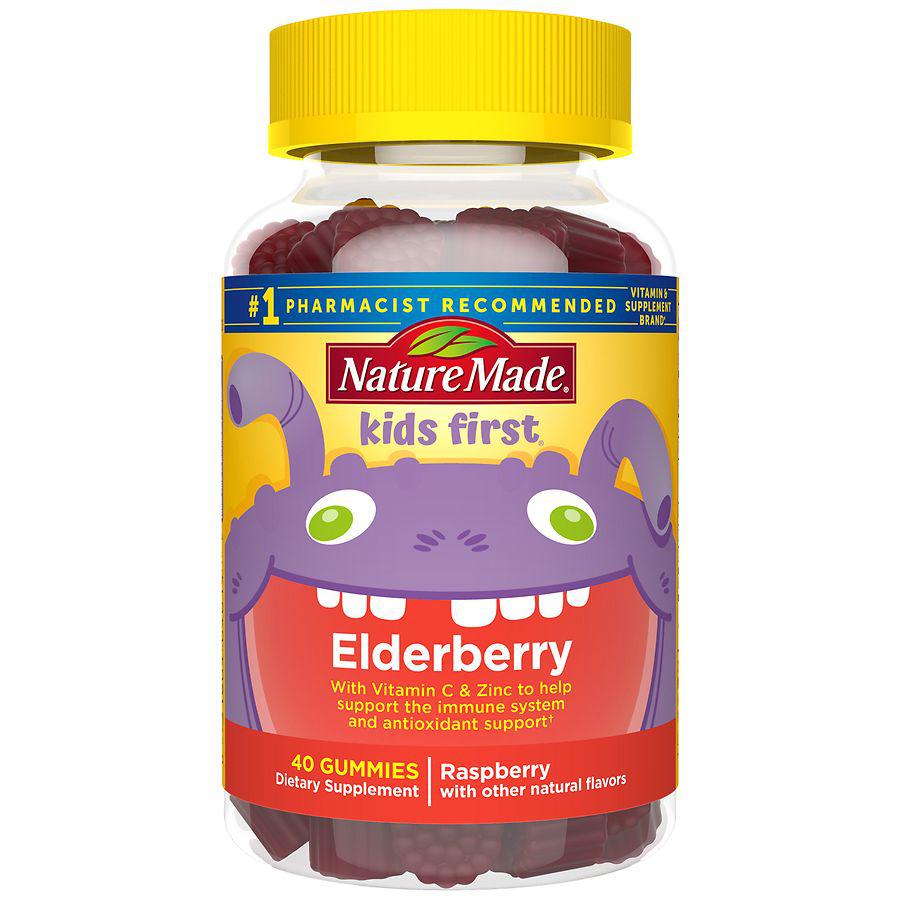 Kids First Elderberry Gummies with Vitamin C and Zinc商品第1张图片规格展示