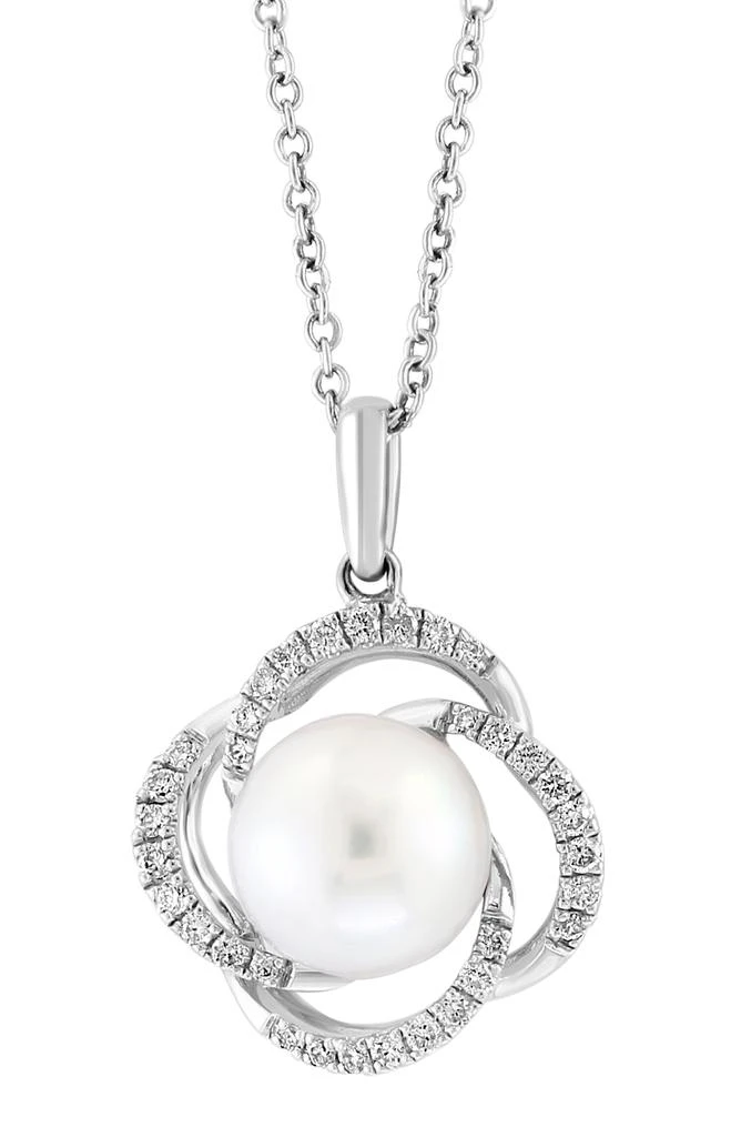 商品Effy|Sterling Silver 8–9mm Freshwater Pearl & Diamond Pendant Necklace - 0.15ct.,价格¥1799,第3张图片详细描述