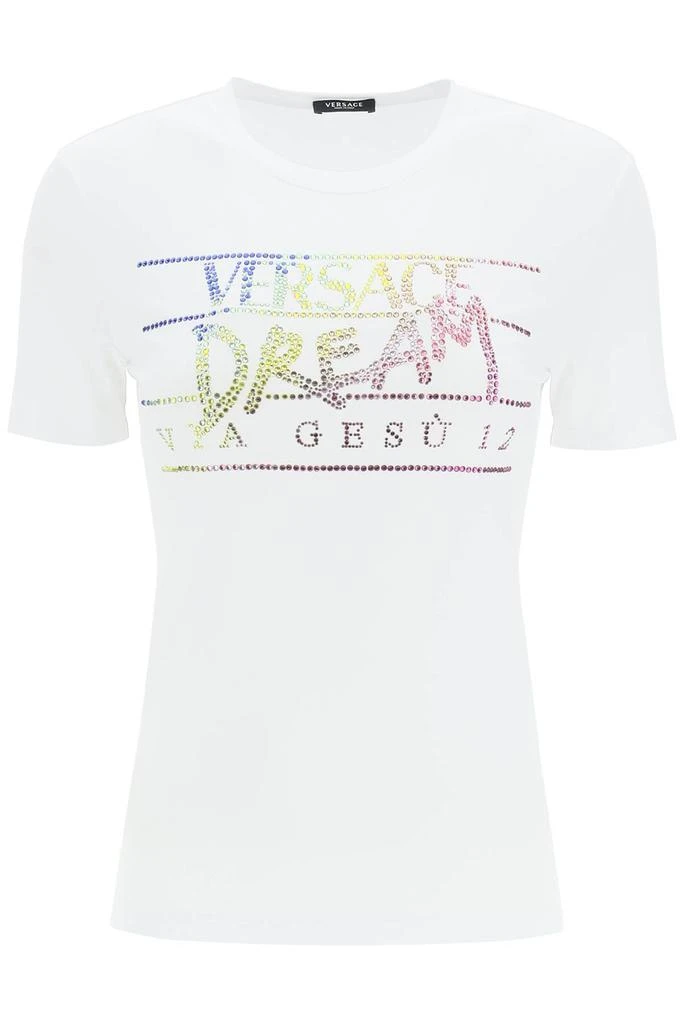 商品Versace|Versace rhinestone logo t-shirt,价格¥3495,第1张图片