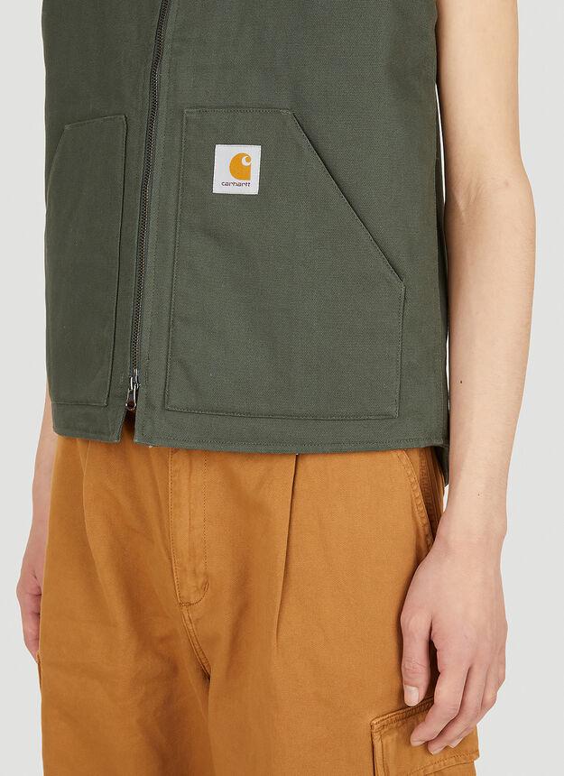 Logo Patch Sleeveless Jacket in Green商品第5张图片规格展示