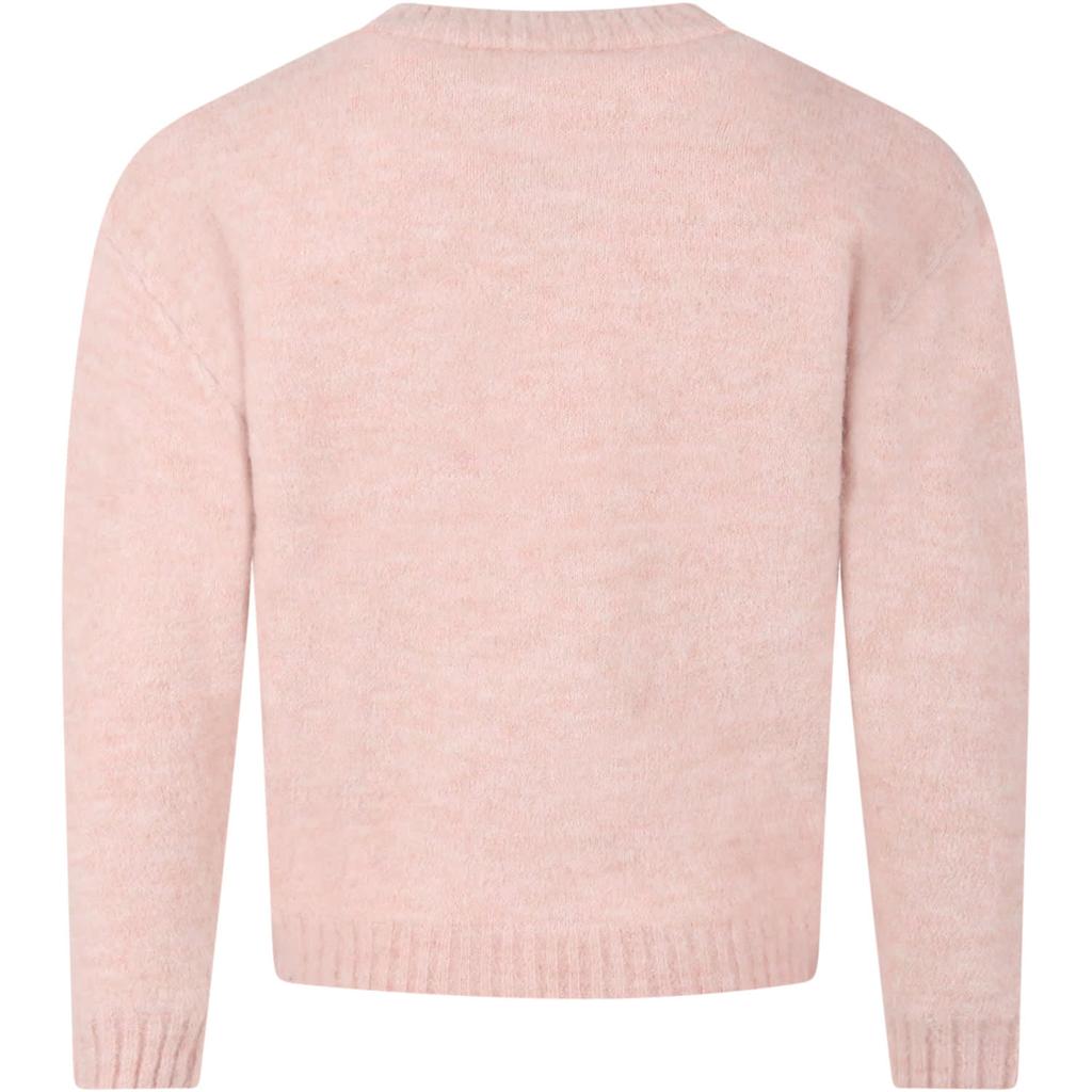 Bonpoint Pink Sweater For Girl With Iconic Cherries商品第2张图片规格展示
